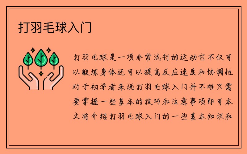 打羽毛球入门