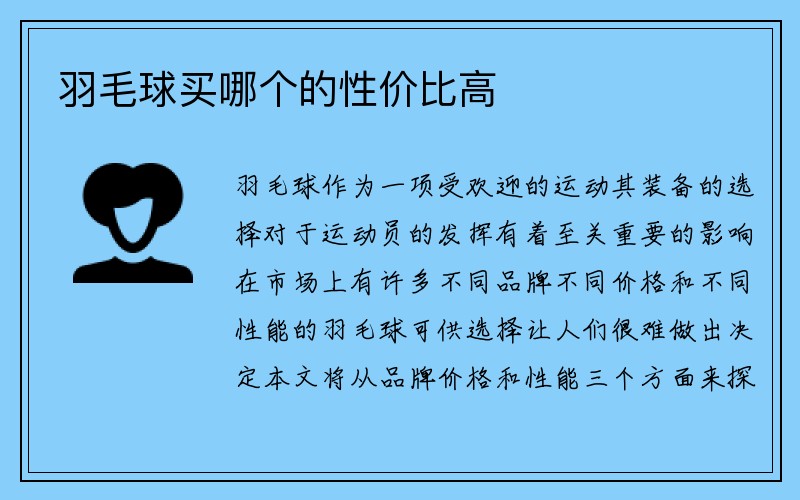 羽毛球买哪个的性价比高